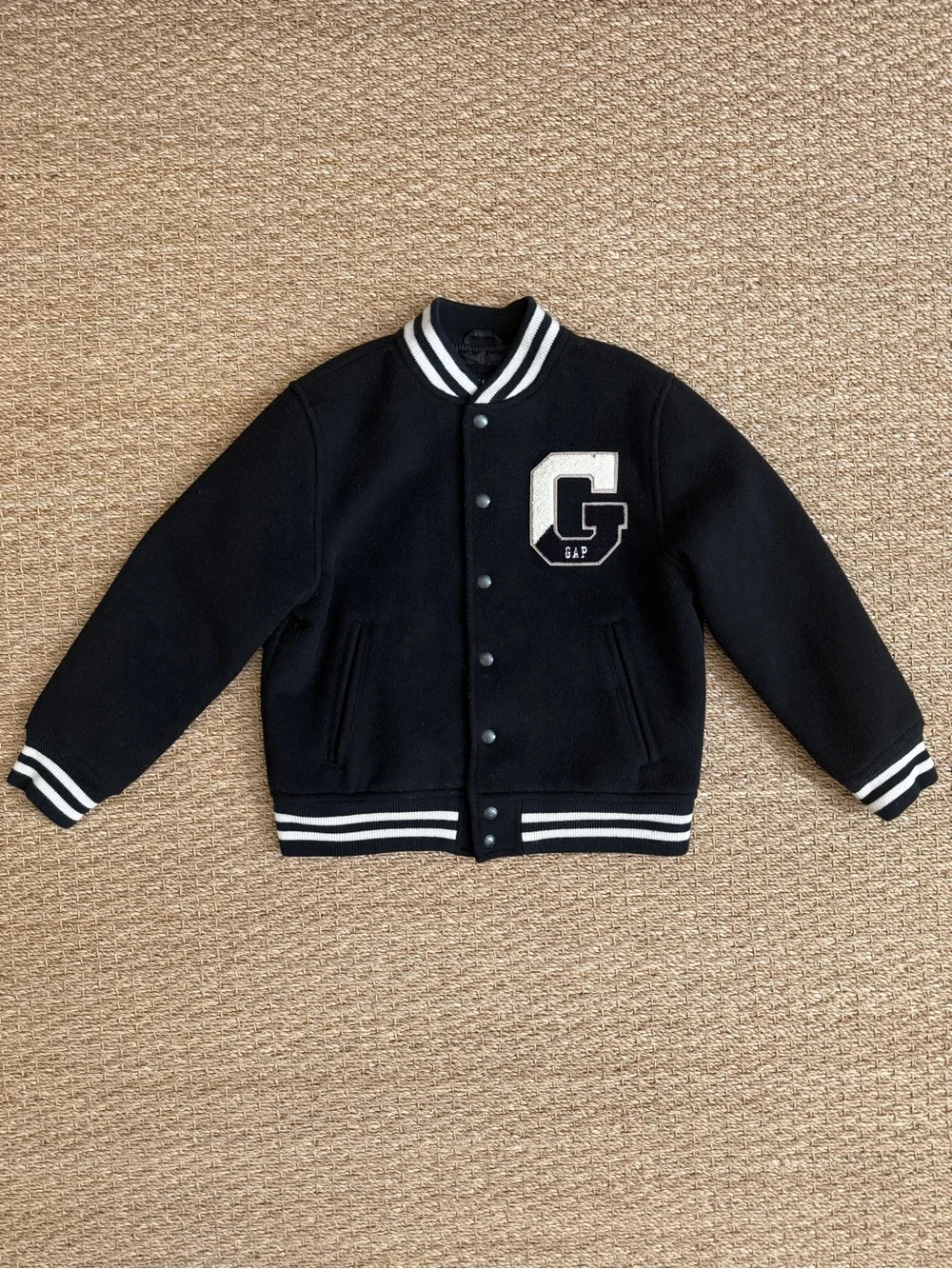 Gap Kids Varsity Letterman Jacket Wool Blend Bomber Coat Size M (8)